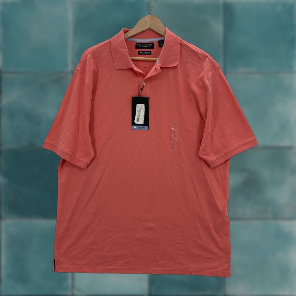 Roundtree & Yorke Roundtree & Yorke Polo Shirt Mens L Pink Supima Knit Cotton Casual NWT Summer Golf 100% Cotton Short Sleeve Solid Collared Size US L / EU 52-54 / 3 - 1 Thumbnail