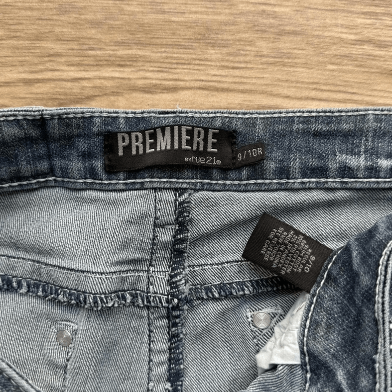 rue21 Y2K Premiere Rue 21 Cross Embroidered Denim Jeans Size 32" / US 10 / IT 46 - 5 Thumbnail