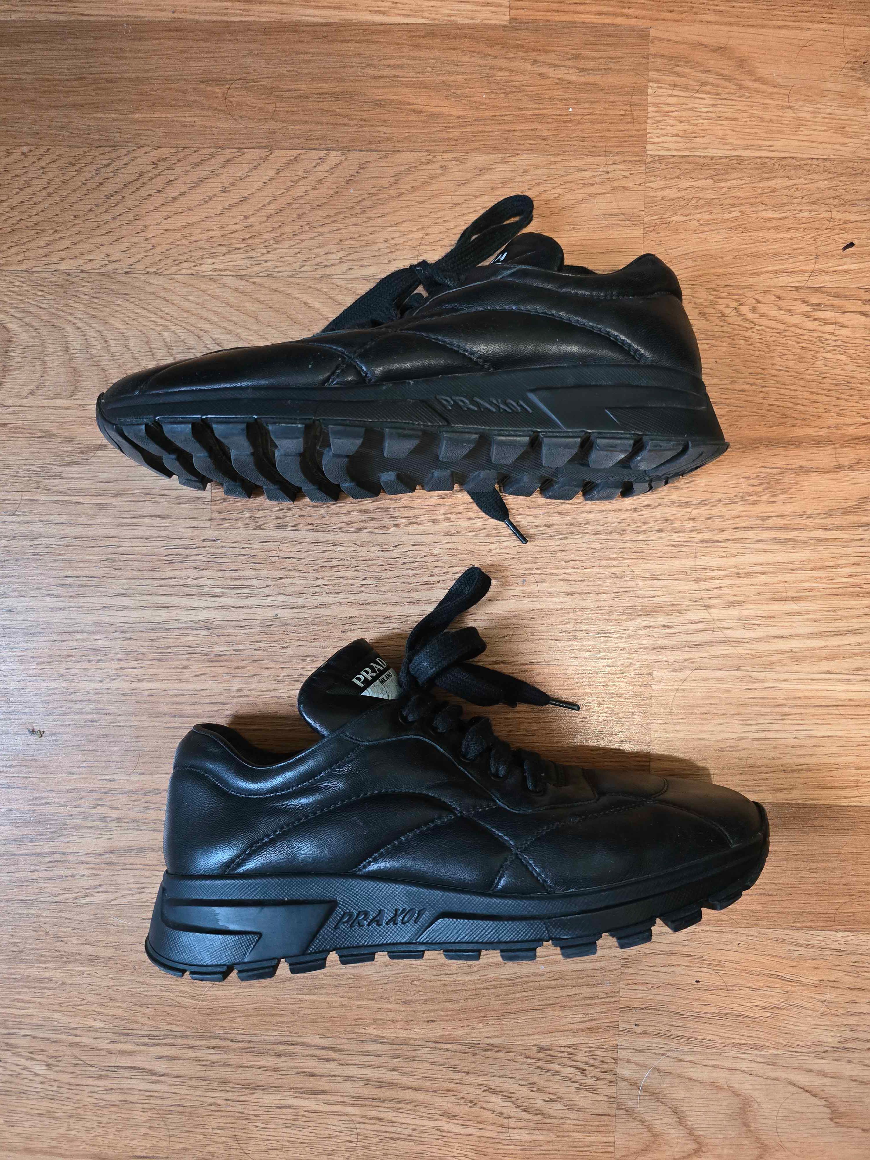Prada Prada Prax 01 Leather Sneaker In Black Size US 9 / IT 39 - 1 Thumbnail