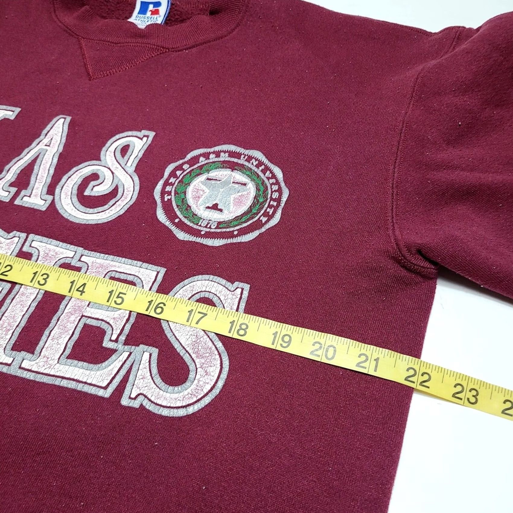 Russell Athletic VINTAGE Russell Athletic Texas A&M Aggies Crewneck Sweatshirt Women XL Maroon Crew Neck Pullover Heavyweight Graphic Print Regular Fit US Made Size XL / US 12-14 / IT 48-50 - 6 Thumbnail
