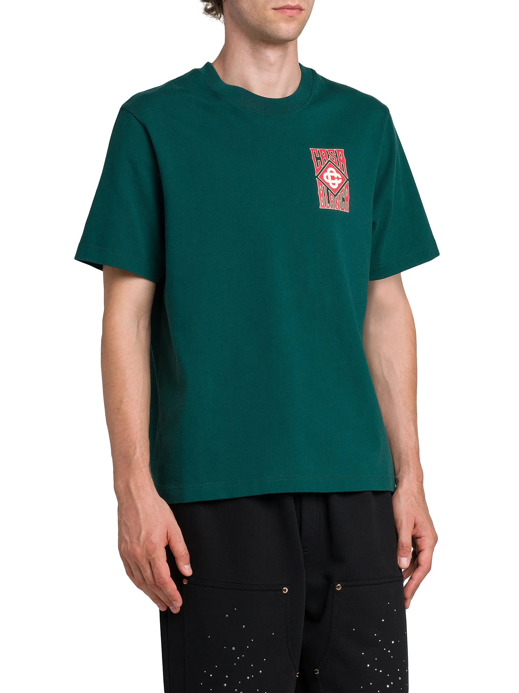 Casablanca os11x0725 Gothic Stacked Logo Screen-Printed T-Shirt Green Size US S / EU 44-46 / 1 - 4 Thumbnail