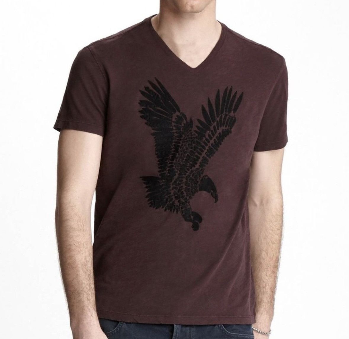 John Varvatos John Varvatos Eagle Lace Stitch V-Neck T-Shirt Size US M / EU 48-50 / 2 - 1 Thumbnail