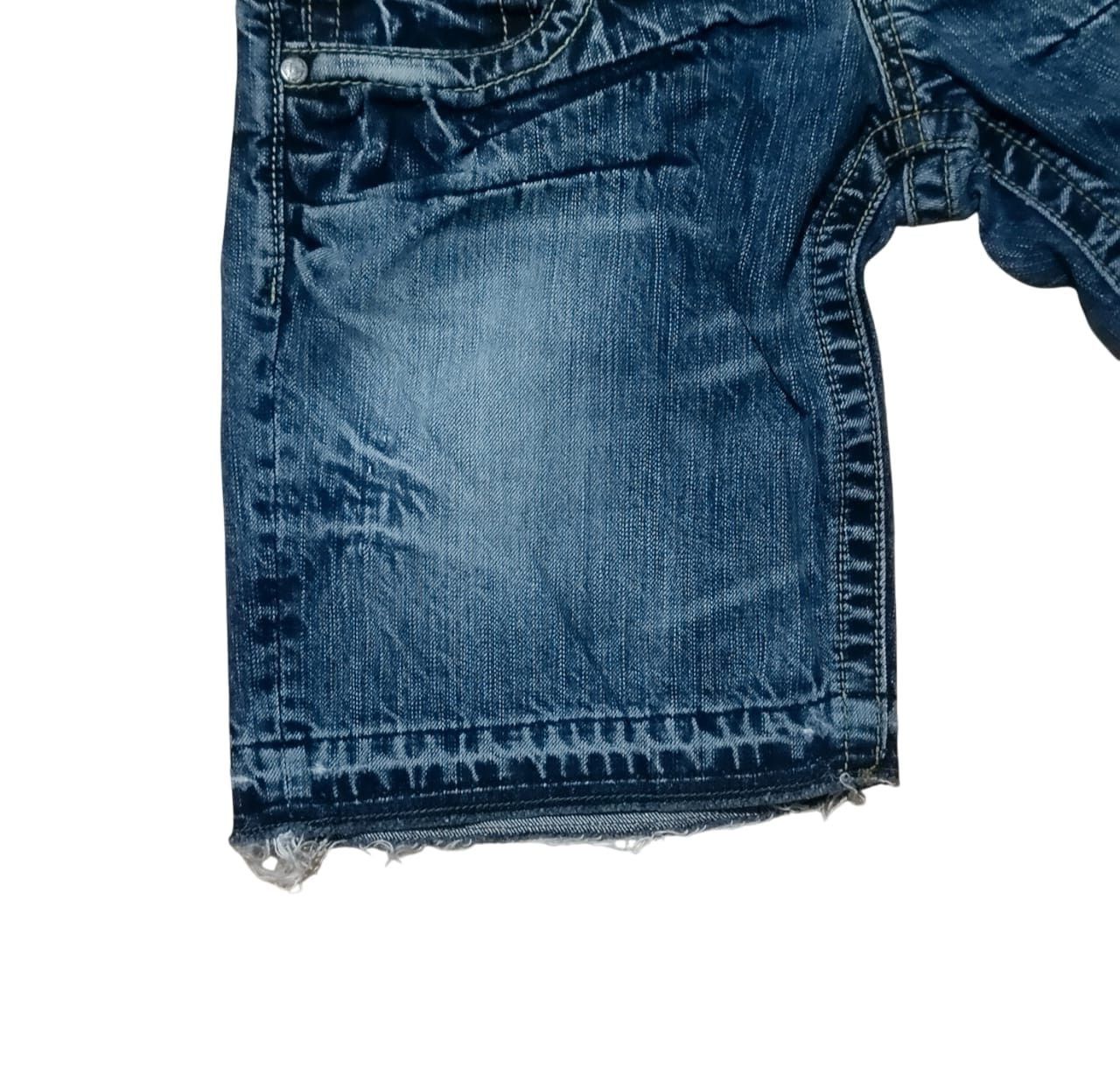 Japanese Brand ANTGAUGE Double Waist Distressed Short Jeans Size 28" / US 6 / IT 42 - 3 Thumbnail