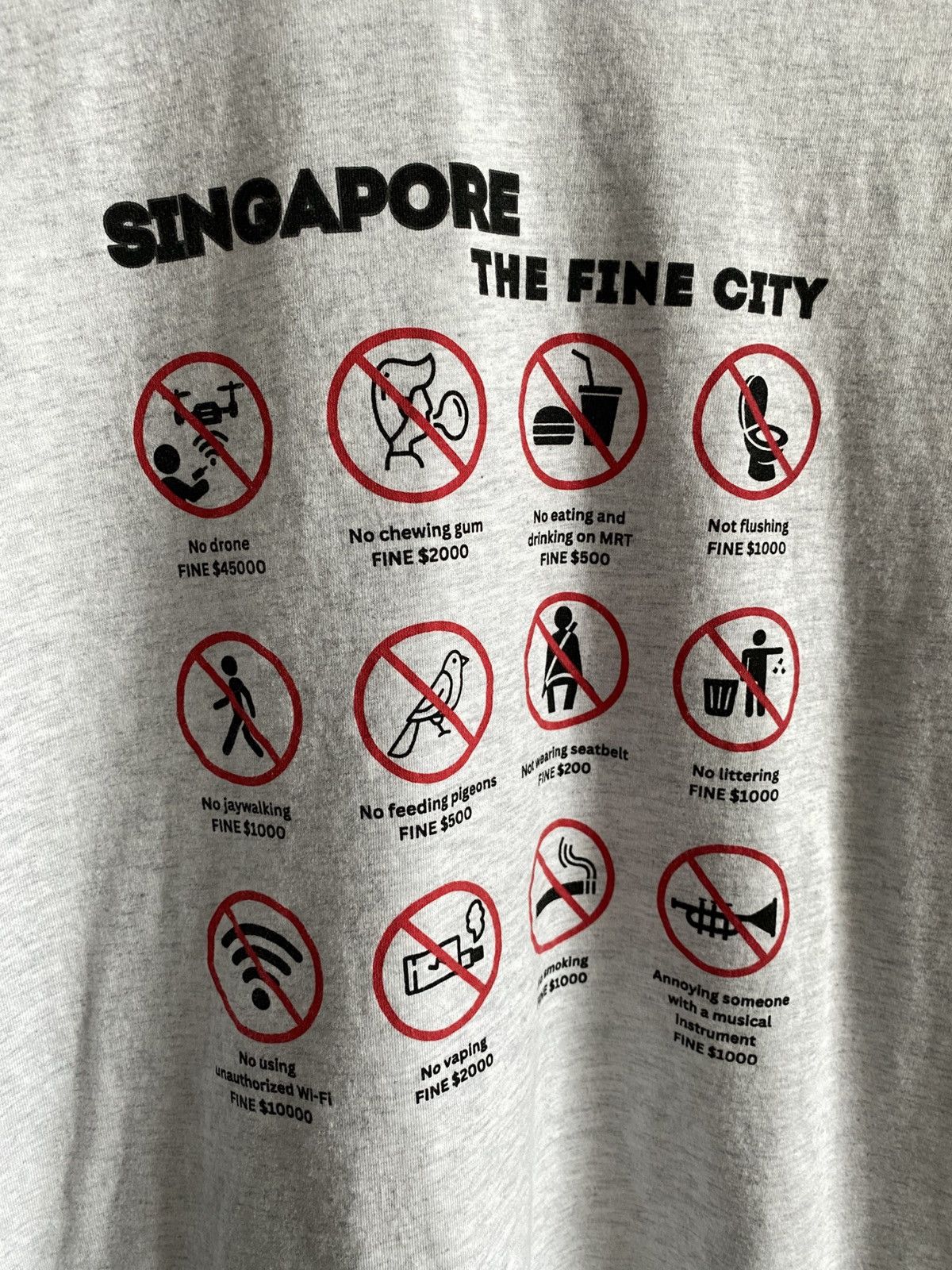 Vintage Vintage Funny Singapore 🇸🇬 Fines Tee Size US XL / EU 56 / 4 - 2 Thumbnail