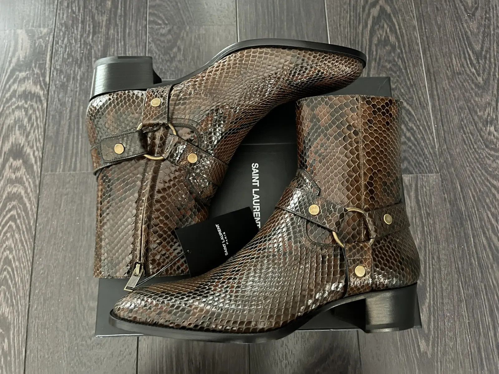 t【希少】saint laurent hedi harness boots Hedi Slimane × Saint Laurent Paris Saint Laurent fw13 Wyatt python
