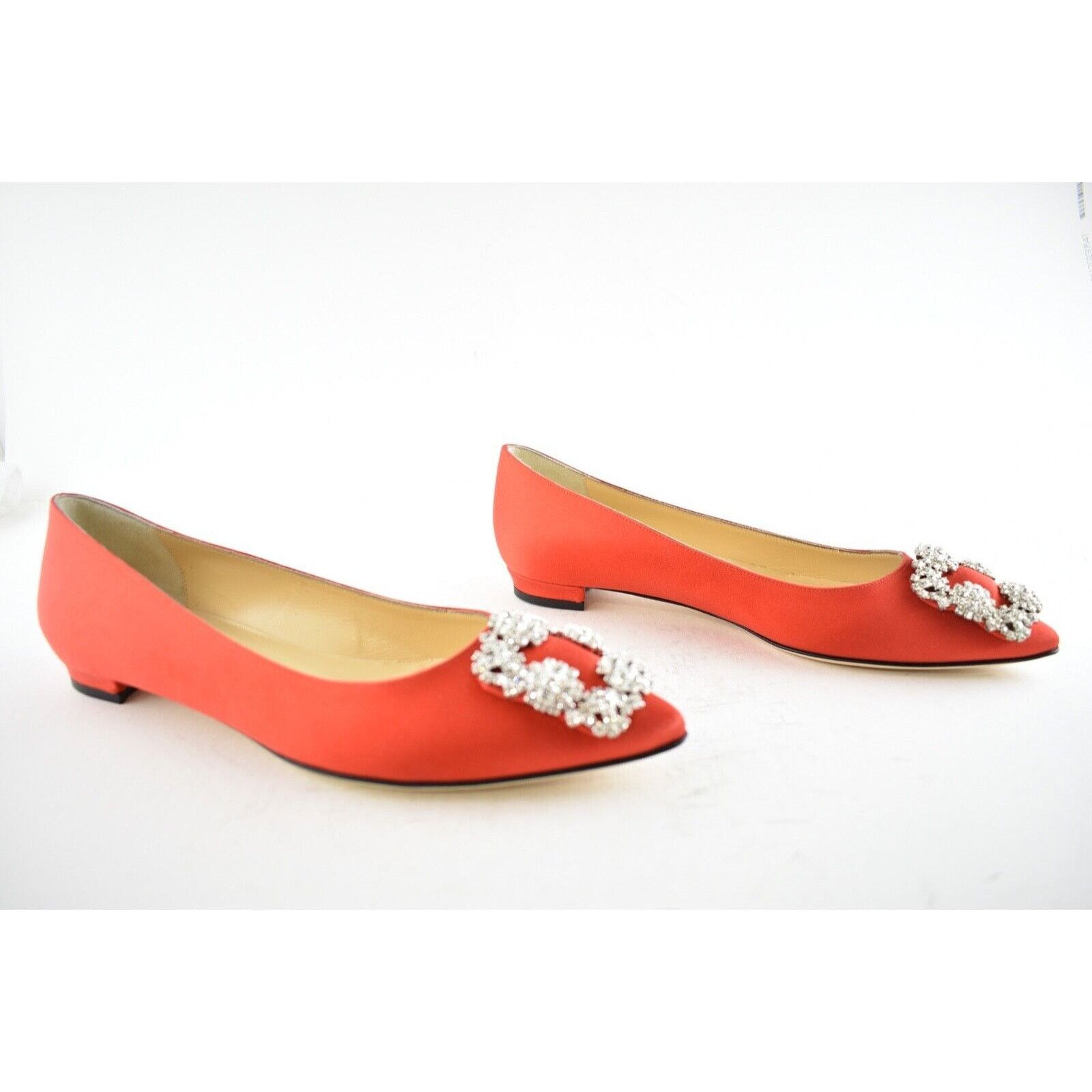 Manolo Blahnik Hangisi Satin Silver Jewel Buckle Ballerina Ballet Flat 36 Size US 6 / IT 36 - 4 Thumbnail