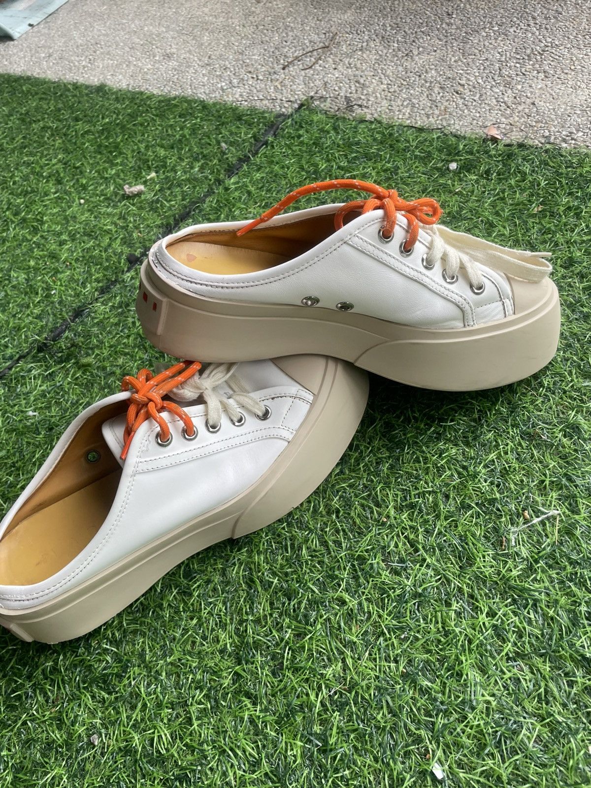 Marni Authentic MARNI white pablo lace up sabot Size US 8 / IT 38 - 1 Thumbnail