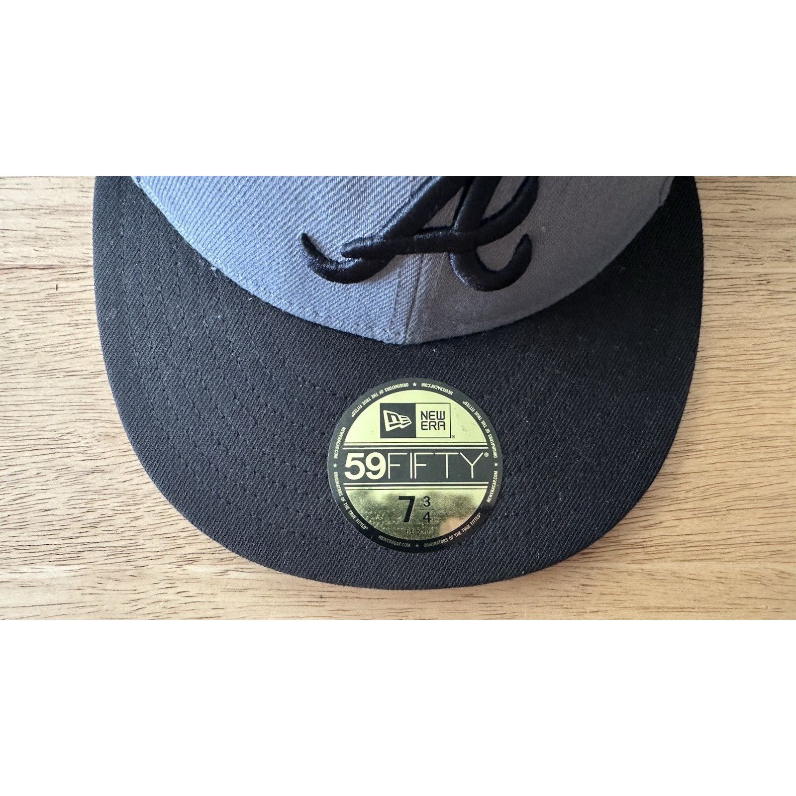 New Era Atlanta Braves New Era 59Fifty Gray/Black Cap/Hat 7 3/4 Size ONE SIZE - 2 Thumbnail