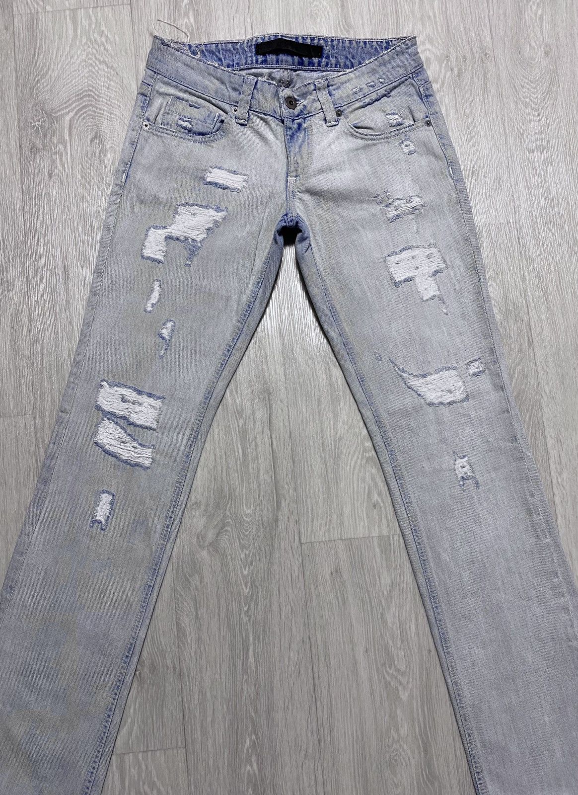 Other J’s Exte Washed Blue Distressed Torn Jeans Denim Size 27" / US 4 / IT 40 - 11 Thumbnail