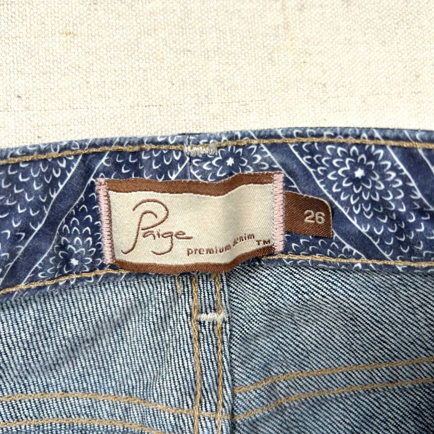 Paige VINTAGE Paige Jeans Womens 26 Blue Heights Low Rise Dark Wash Slim Straight Jeans Size 26" / US 2 / IT 38 - 4 Thumbnail