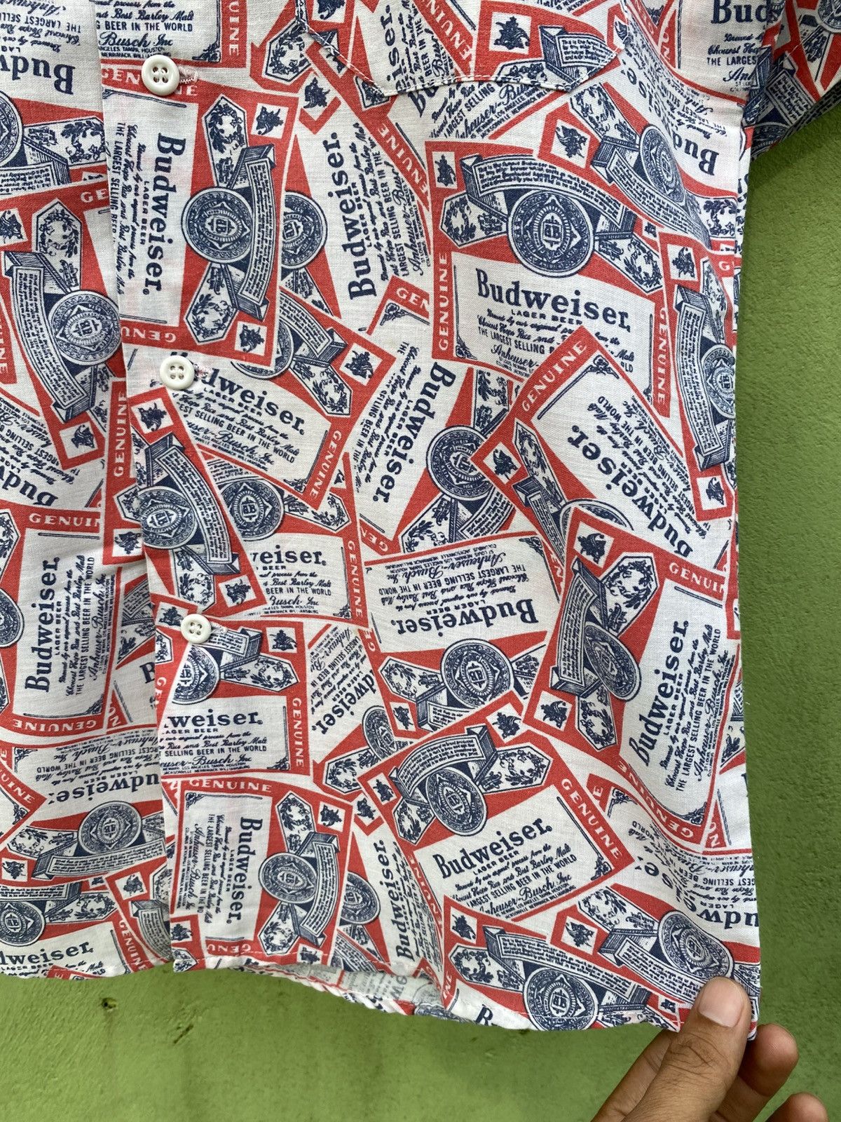 Budweiser Budweiser All Over Print AOP Vintage Short Sleeve Shirt Size US M / EU 48-50 / 2 - 6 Thumbnail