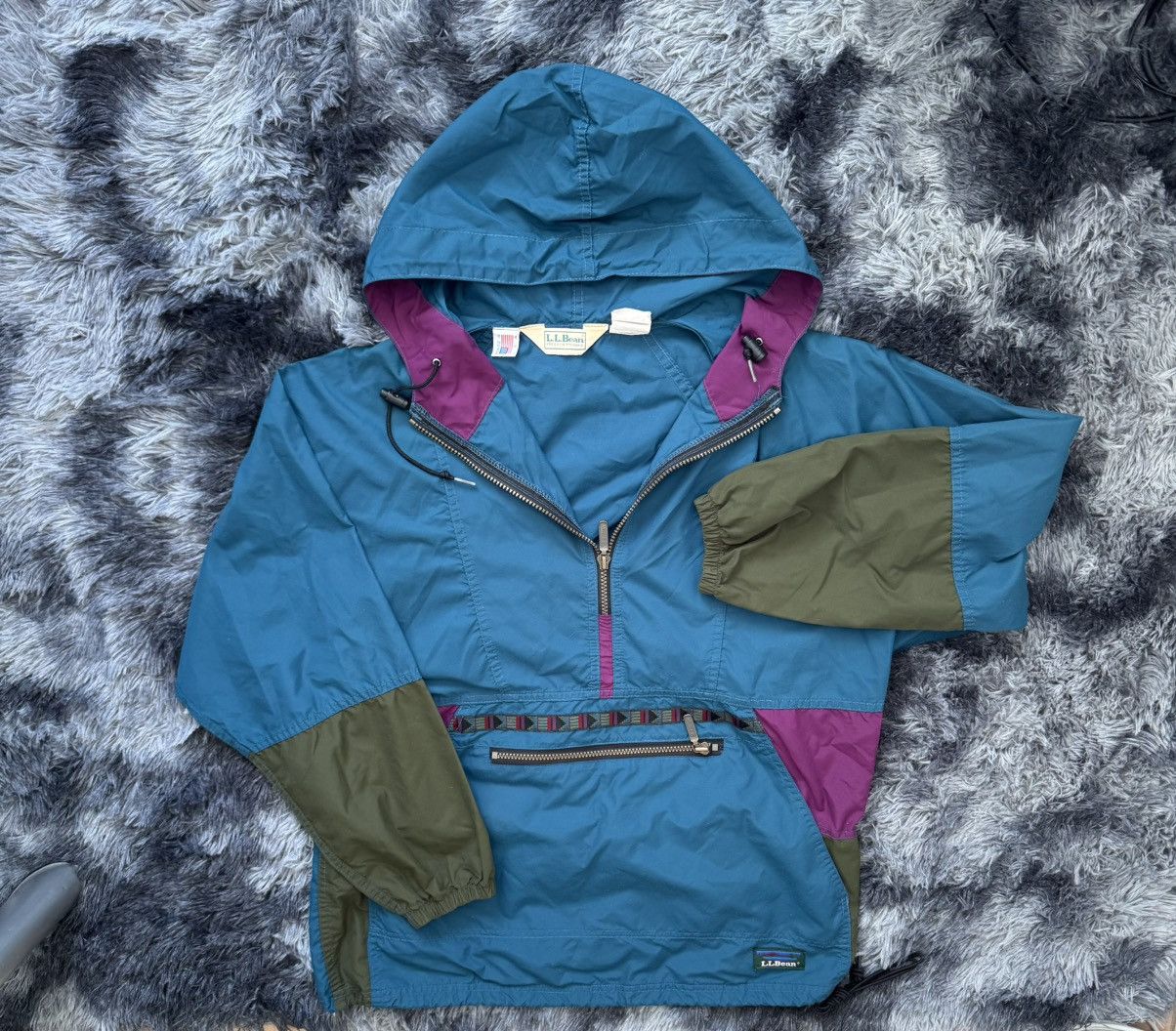 L.L. Bean Vintage 90s L.L. Bean Anorak - Made in USA - Teal/Purple Size M / US 6-8 / IT 42-44 - 1 Thumbnail
