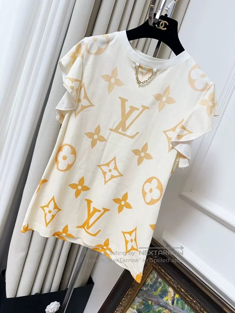 Louis Vuitton Louis Vuitton Orange big logo lotus leaf sleeve gradient p Size M / US 6-8 / IT 42-44 - 1 Thumbnail