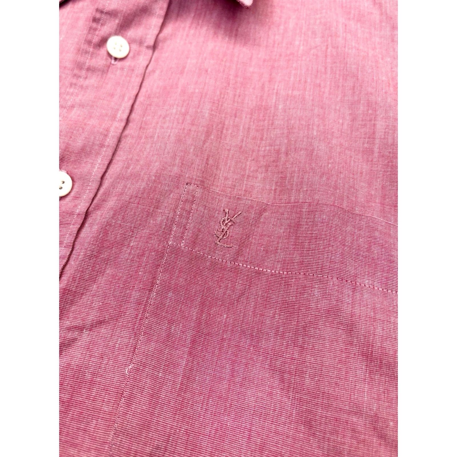Yves Saint Laurent VINTAGE Yves Saint Laurent Shirt 38 Mens Red Retro Button Up Long Sleeve Dress Shirt Regular Fit Mens Red Size US M / EU 48-50 / 2 - 3 Thumbnail