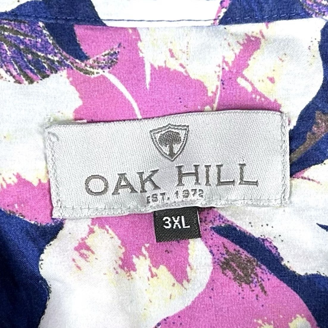 ALOHAS Oak Hill 3XL Hawaiian Aloha Shirt Floral 100% Cotton Blue Pink Short Sleeve Shirt Men Mens Size US XXL / EU 58 / 5 - 3 Thumbnail