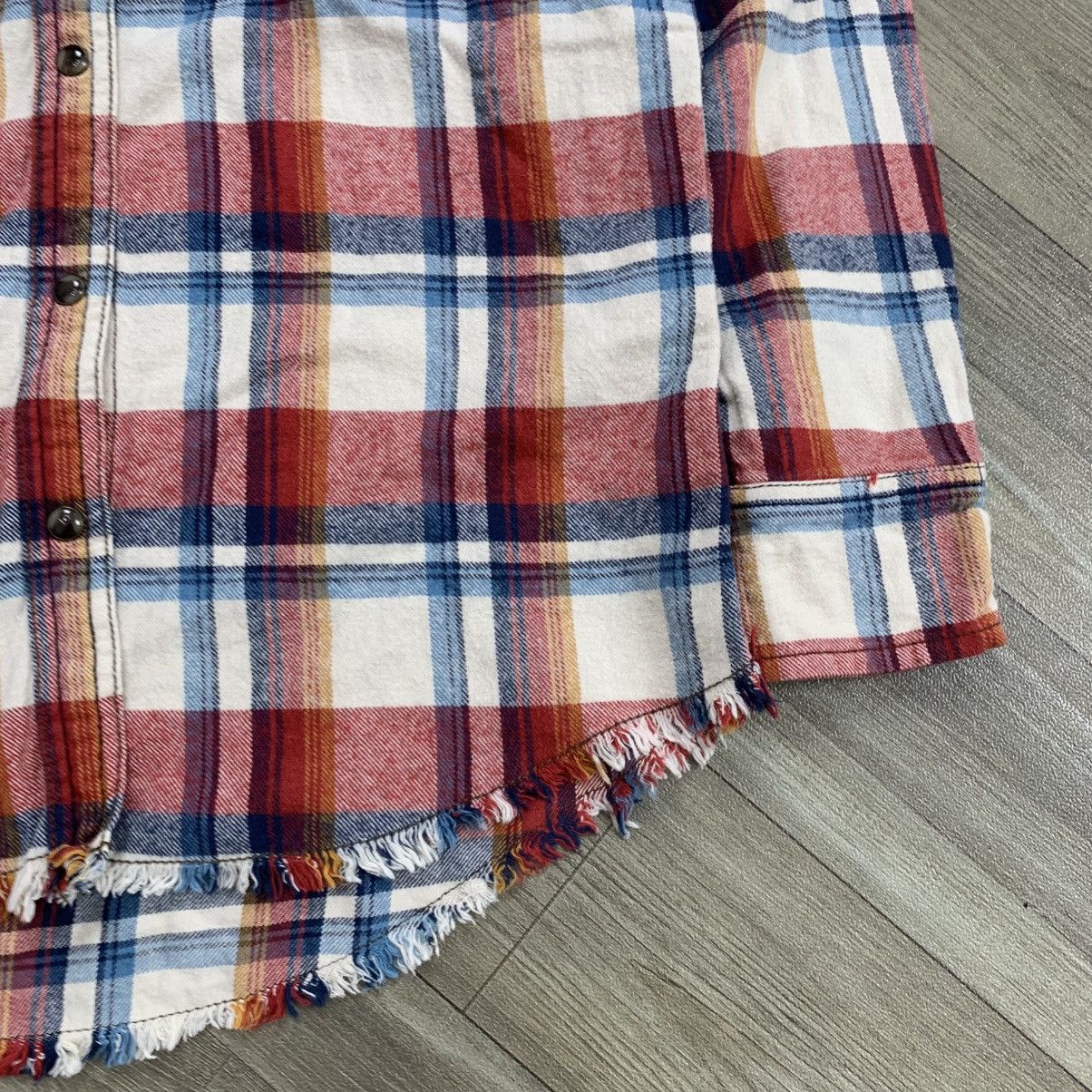 If Six Was Nine × Japanese Brand × Le Grande Bleu (L.G.B.) GOA Punk Unfinished Plaid Western Flanel Shirt Size US S / EU 44-46 / 1 - 4 Thumbnail