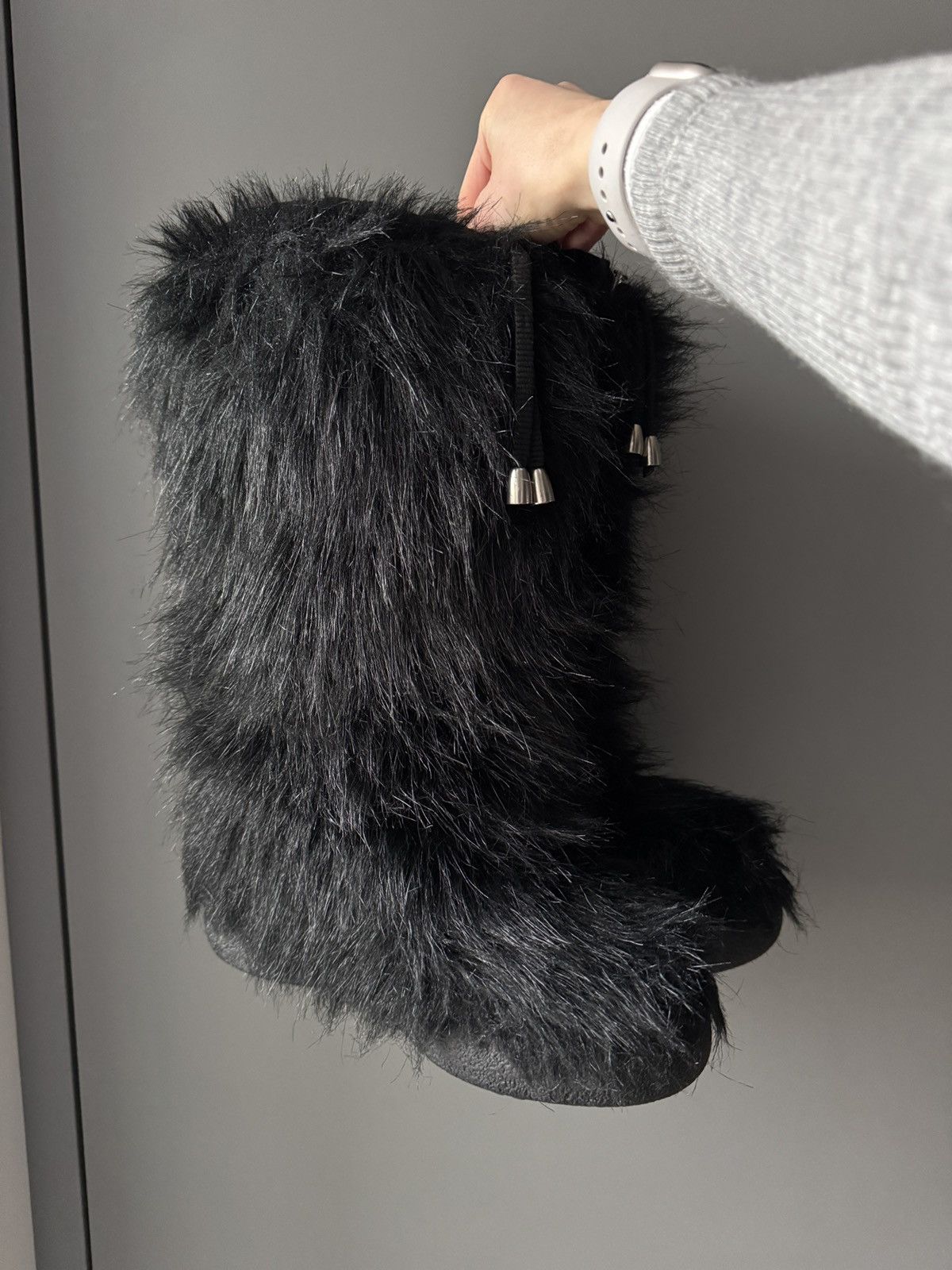 Japanese Brand Vintage DOLOMITE GOAT HAIR WOOL LINED YETI FUR BOOTS Size US 7 / IT 37 - 2 Thumbnail