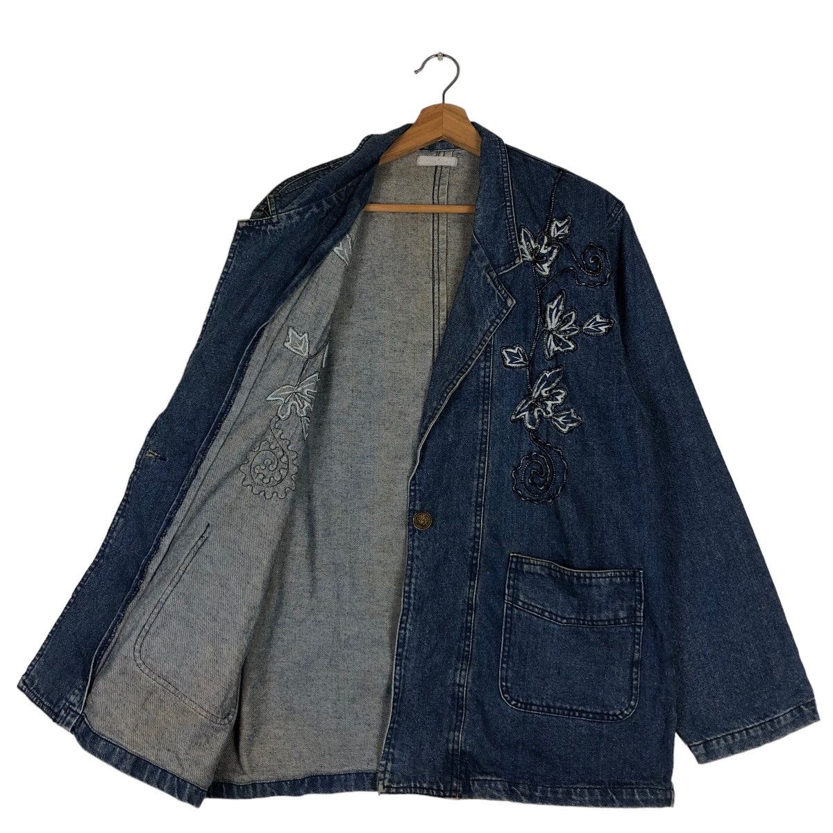 Japanese Brand 🔥Vtg Denim Jacket Embroidered Flower Corrose Issey Miyake Size US M / EU 48-50 / 2 - 9 Thumbnail