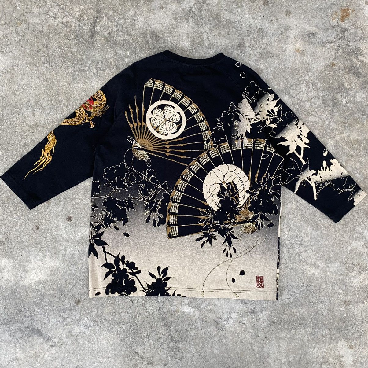 Karakuri Tamashii Karakuri Tamashii Wagara Dragon Sakura Fans Embroidered Tee Size US XL / EU 56 / 4 - 10 Thumbnail