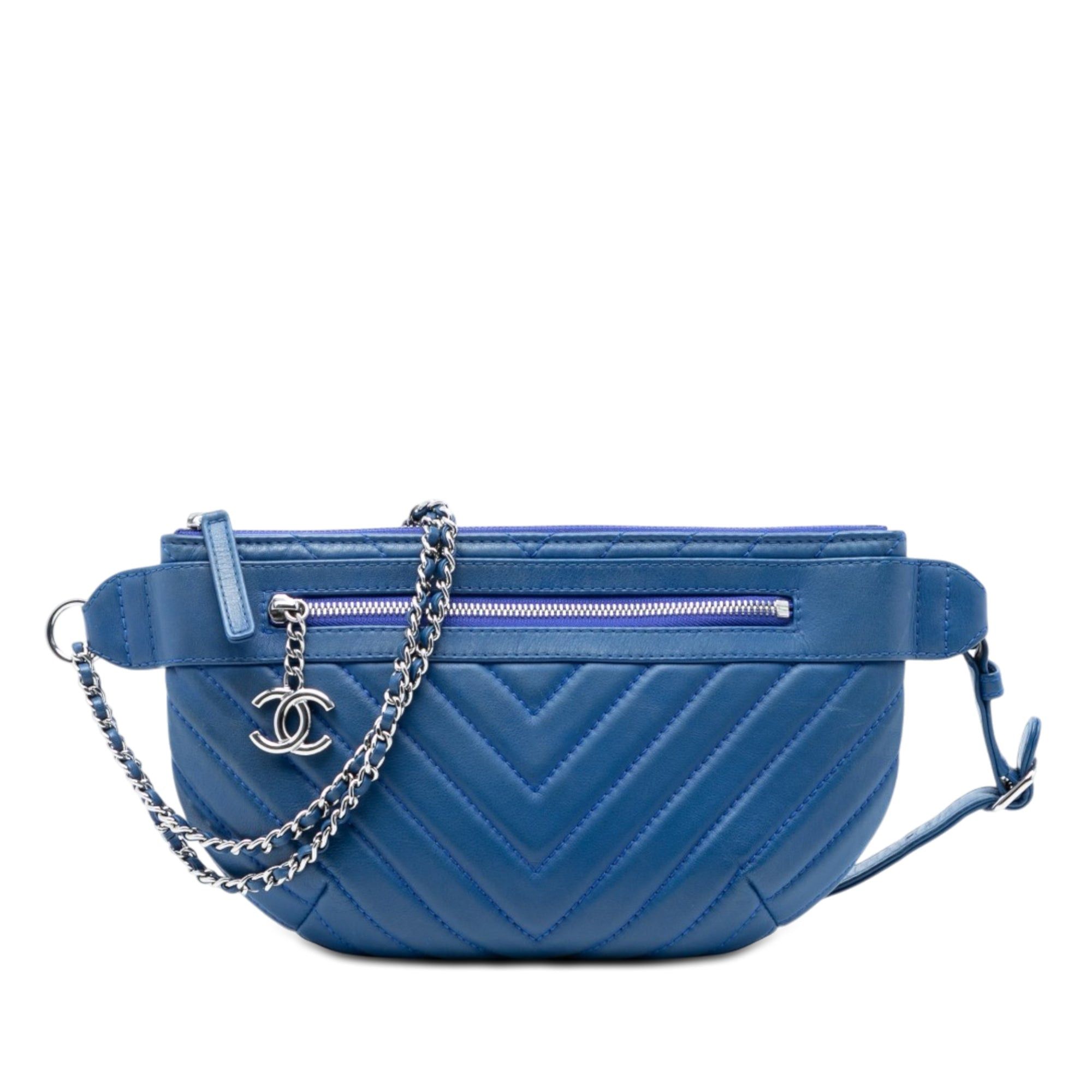 Chanel CC Chevron Lambskin Top Zip Belt Bag Size ONE SIZE - 1 Thumbnail
