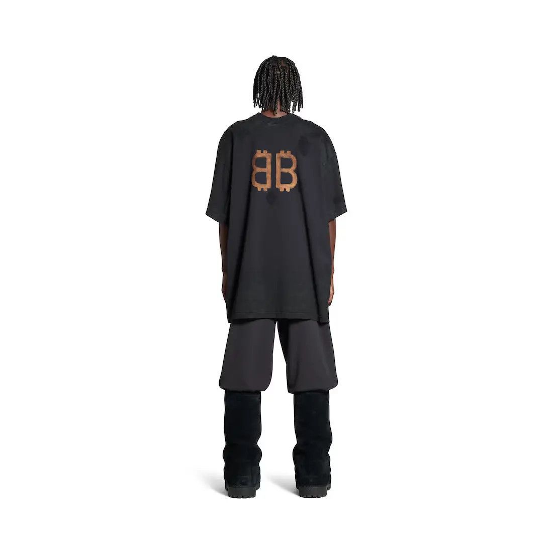 Balenciaga o1w1db11225 Paris Moon Double Front T-Shirt Oversized Size US XXL / EU 58 / 5 - 3 Thumbnail