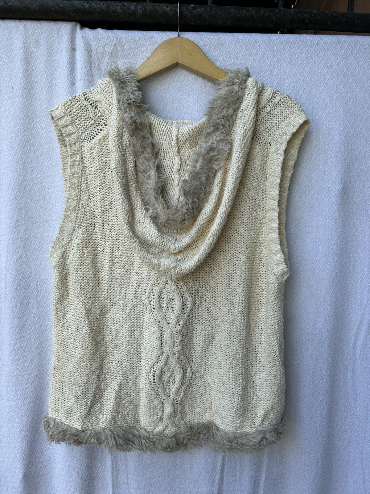 Japanese Brand Old navy vest fur cardigan hooded knit styled Size US L / EU 52-54 / 3 - 2 Thumbnail
