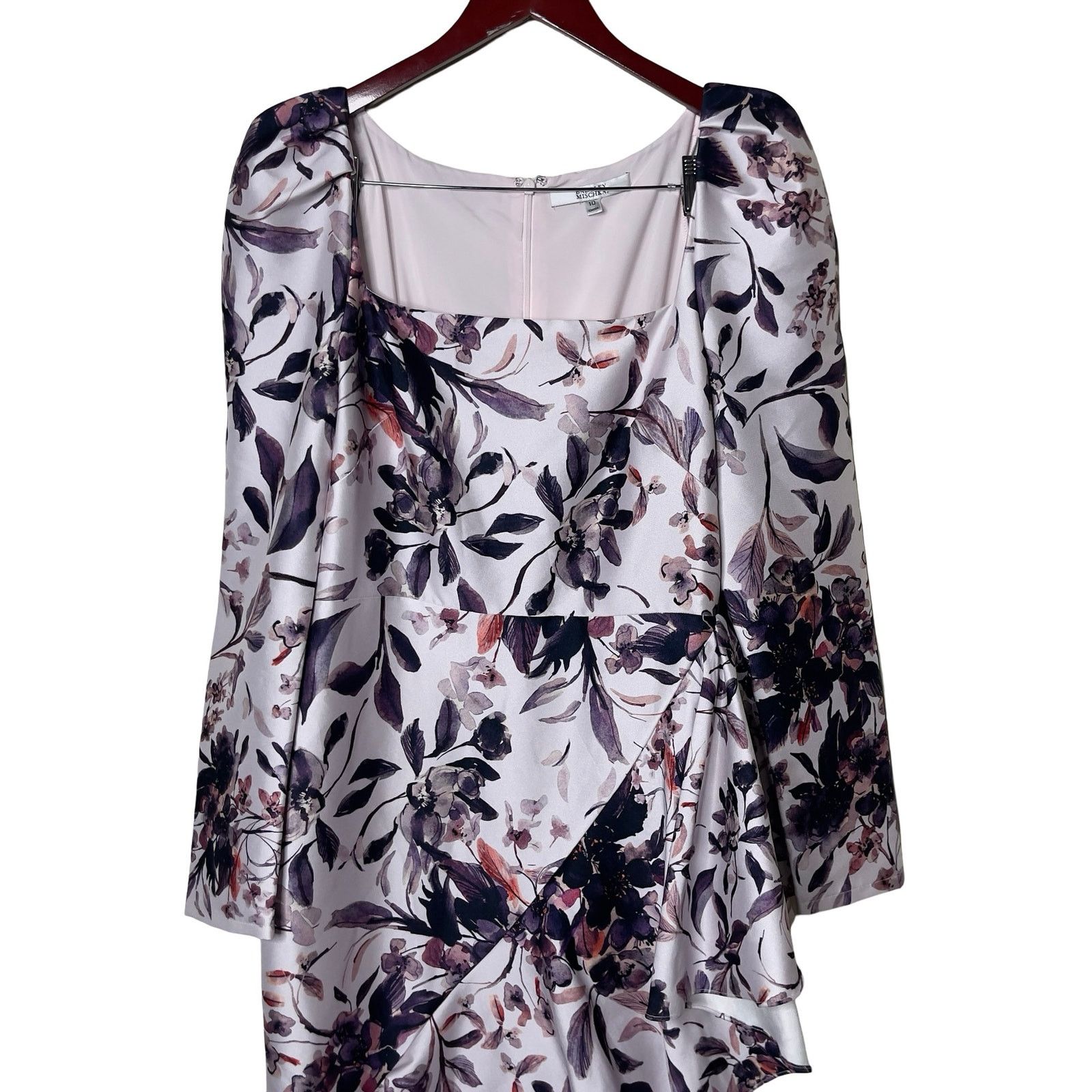 Badgley Mischka Badgley Mischka Floral Jacquard Print Flounce Hem Gown sz 10 Size L / US 10 / IT 46 - 4 Thumbnail