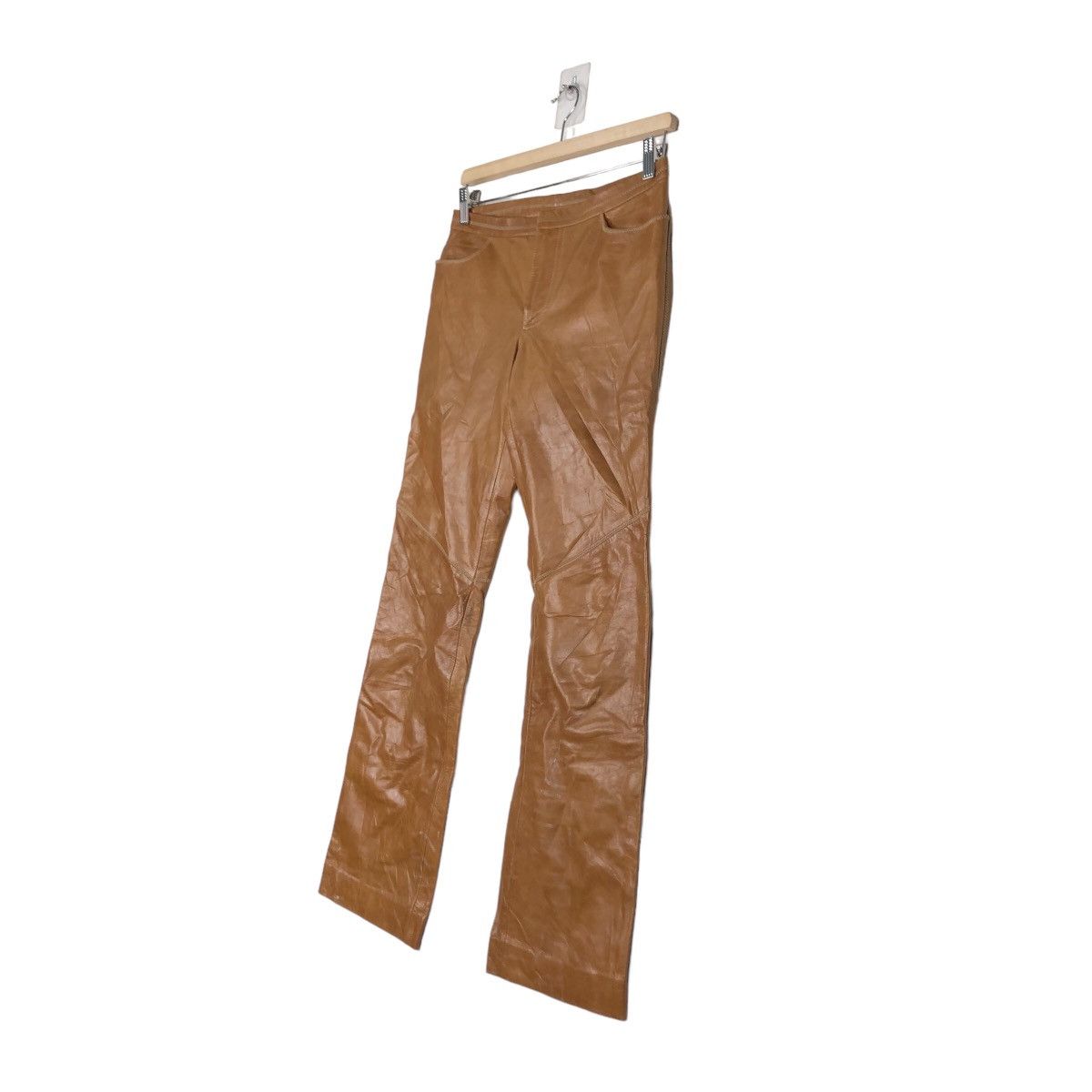 Genuine Leather 🔥Bow Cut Design Genuine Leather Biker Pants Gap Size US 28 / EU 44 - 2 Thumbnail