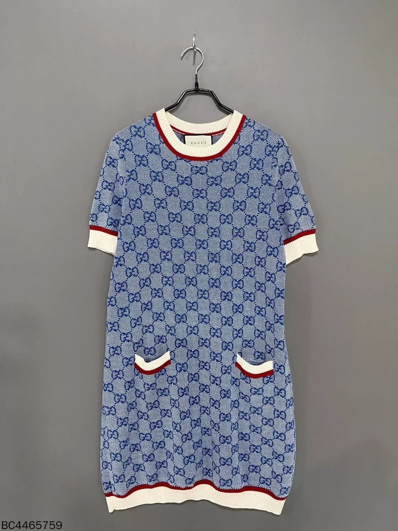 Gucci Gucci Blue knitted full-print dress 2503-Nextarrow Size L / US 10 / IT 46 - 1 Thumbnail