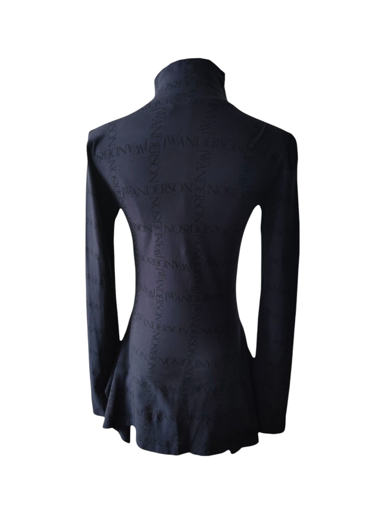 JW Anderson Navy Blue Crew Neck Cotton Top With Overall Logo Pattern Size XS / US 0-2 / IT 36-38 - 2 Thumbnail