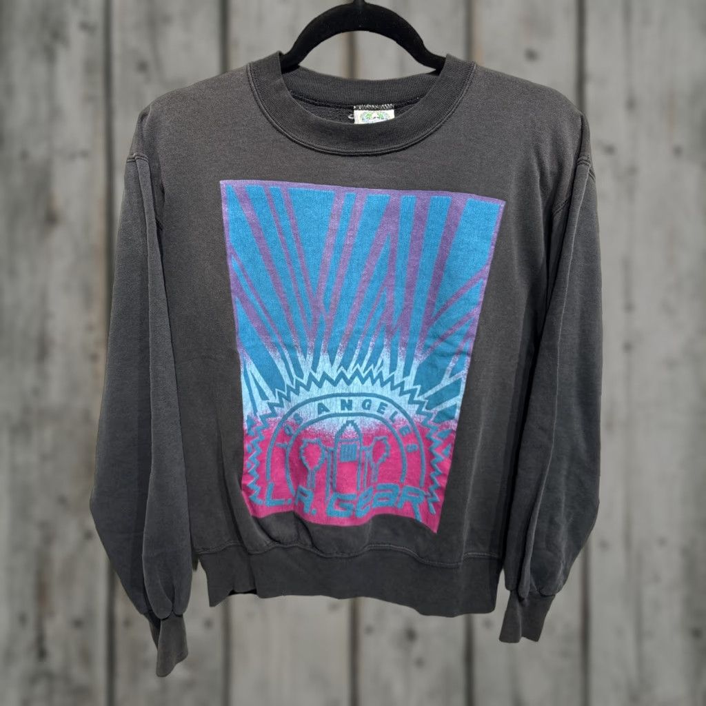 Vintage Vintage LA GEAR Sweatshirt Mens Small RARE 90s Pullover Black Crewneck Sweatshirt Size US S / EU 44-46 / 1 - 1 Thumbnail