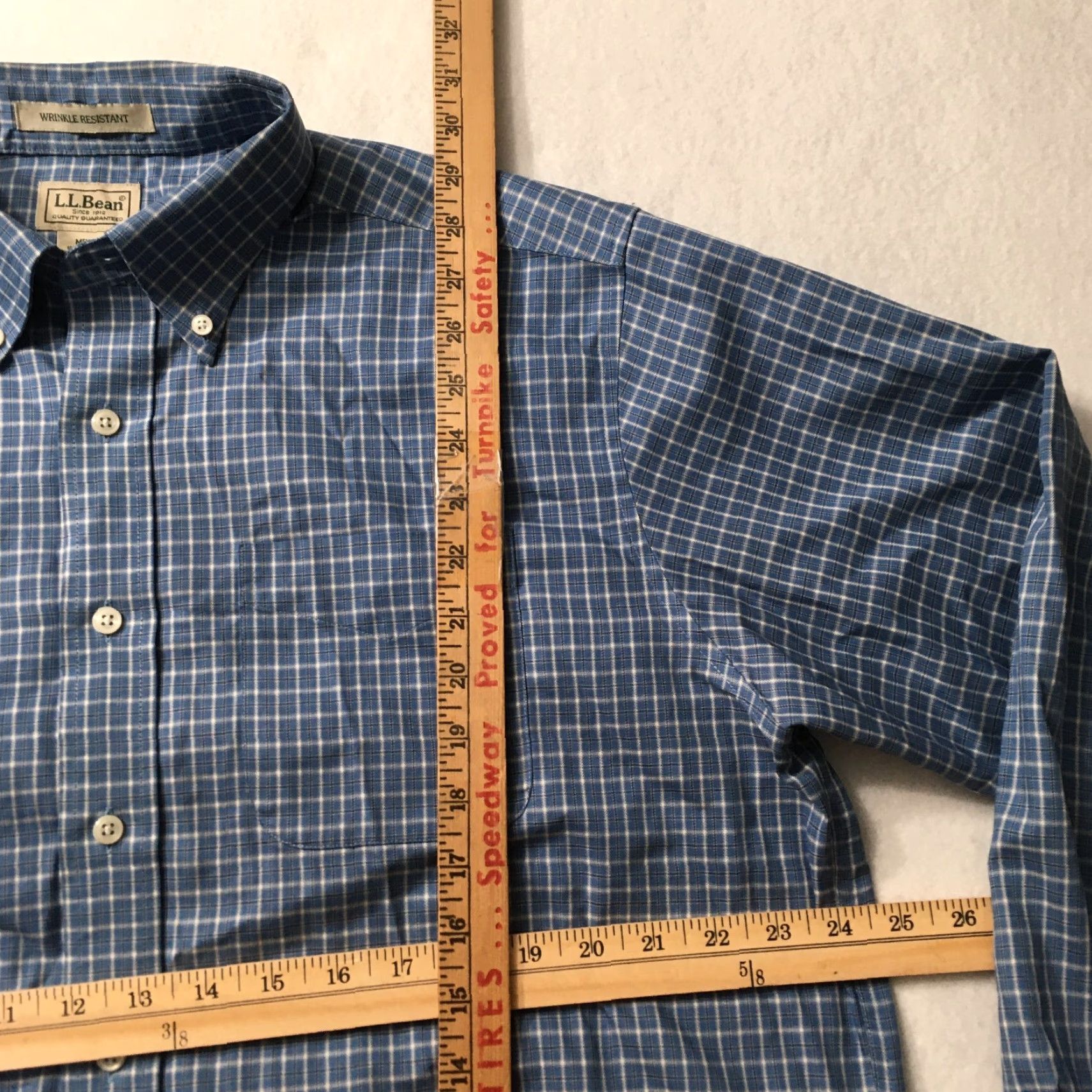 Vintage VINTAGE L.L. Bean Shirt Men's Large Blue Wrinkle Resistant Plaid Long Sleeve Button-Up Casual Shirt Size US L / EU 52-54 / 3 - 3 Thumbnail