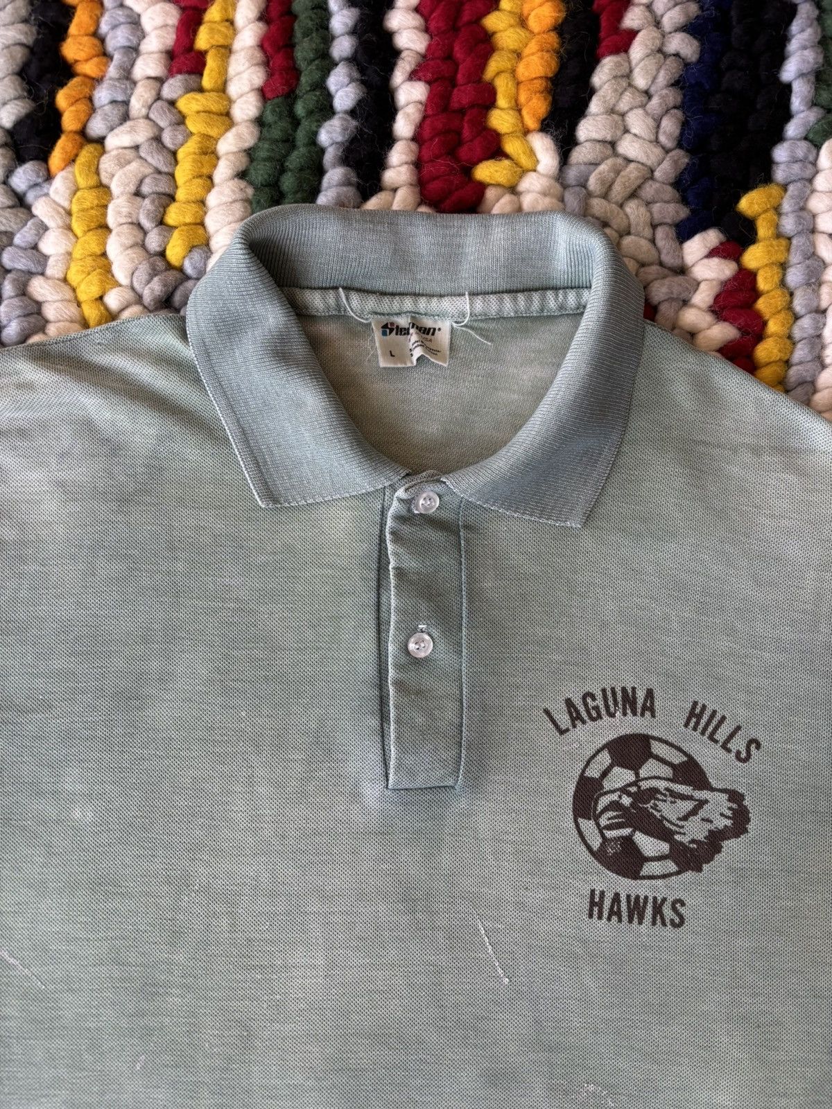 Vintage 1980s Soccer Polo Shirt Vintage Back Graphic Size US M / EU 48-50 / 2 - 3 Thumbnail