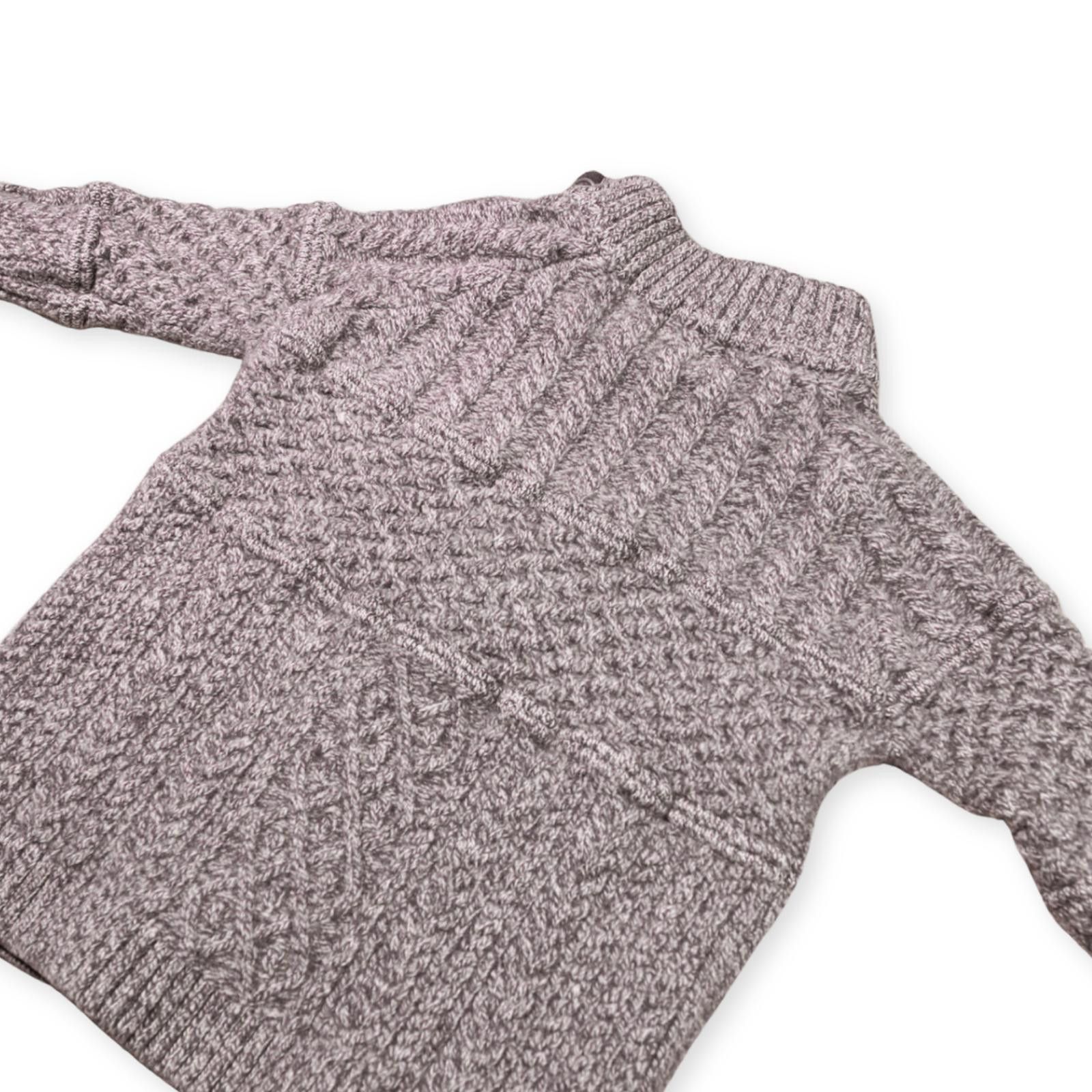 Designer Blarney Aran Originals Wool Sweater Funnel Neck Gray Large Size US L / EU 52-54 / 3 - 6 Thumbnail