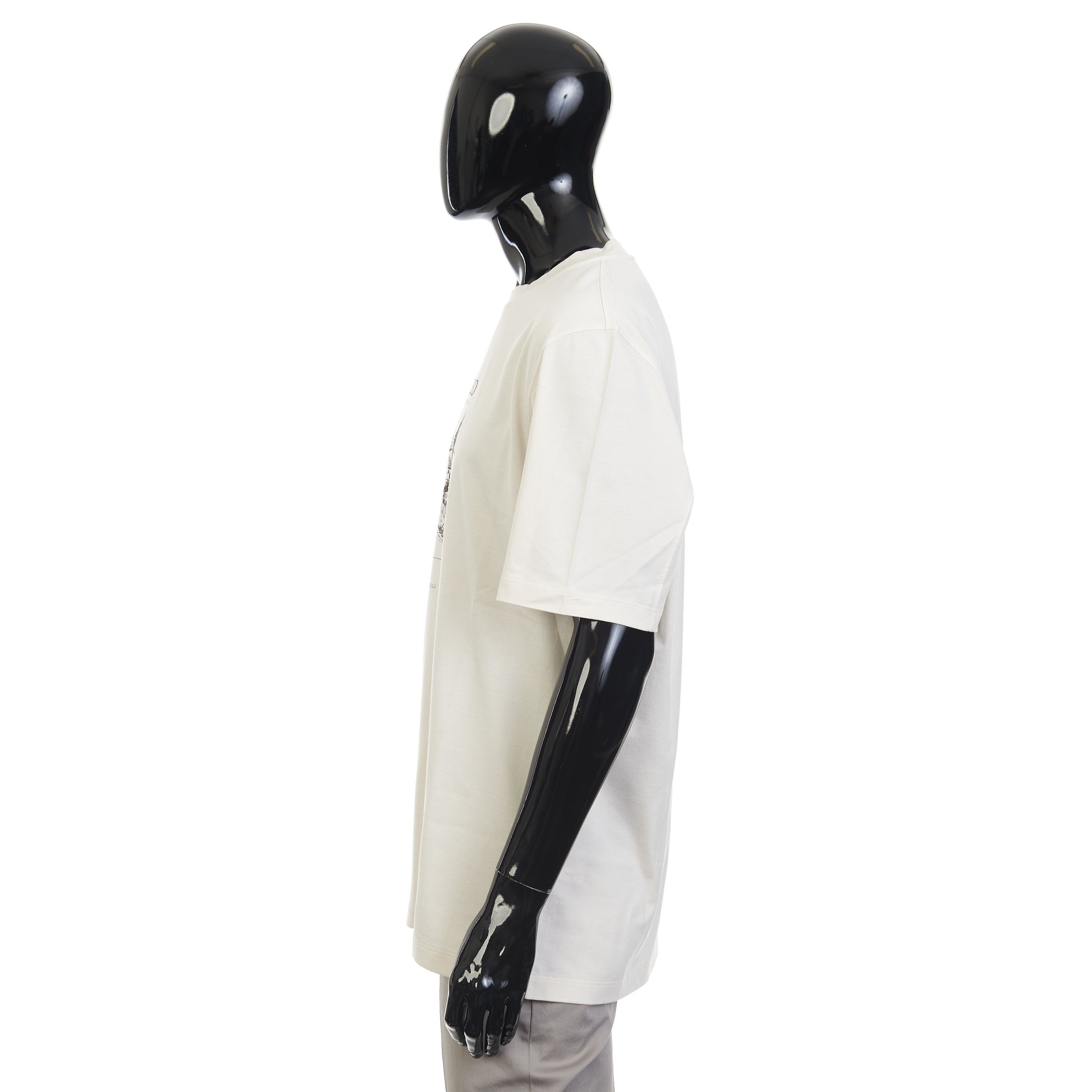 Brunello Cucinelli Beige Cotton Jersey Crew-neck Tshirt With Print Size 3XL Size US XXL / EU 58 / 5 - 3 Thumbnail