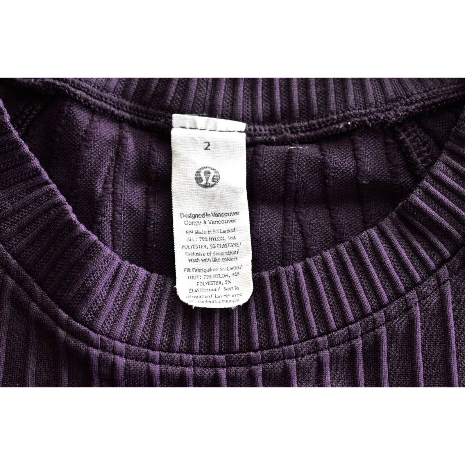 Lululemon LULULEMON Rest Less Pullover Purple Ribbed Sweater Sz 2 $109 Size XS / US 0-2 / IT 36-38 - 5 Thumbnail