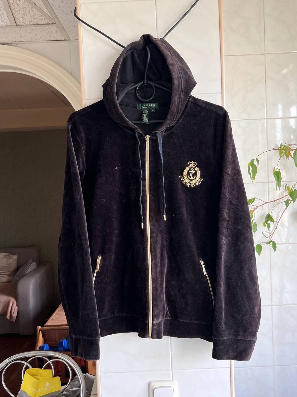 Polo Ralph Lauren Polo Ralph Lauren Velour Anchor Embroidered Zip Hooded 00s Size US L / EU 52-54 / 3 - 5 Thumbnail
