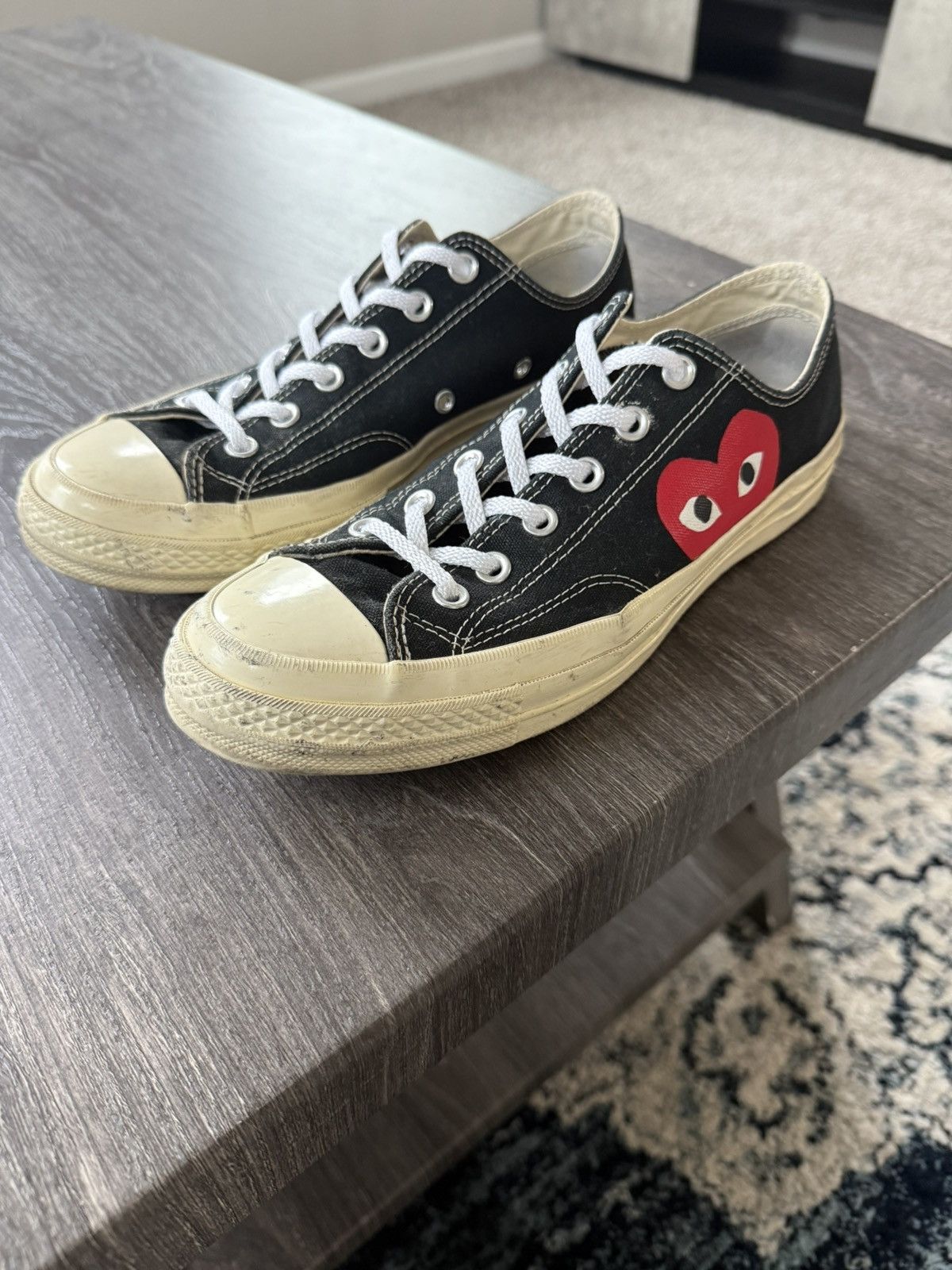 Comme des Garcons PLAY × Converse Comme des Garçons PLAY Converse Chuck Taylor Low-Top (Black) Size US 8 / EU 41 - 1 Thumbnail