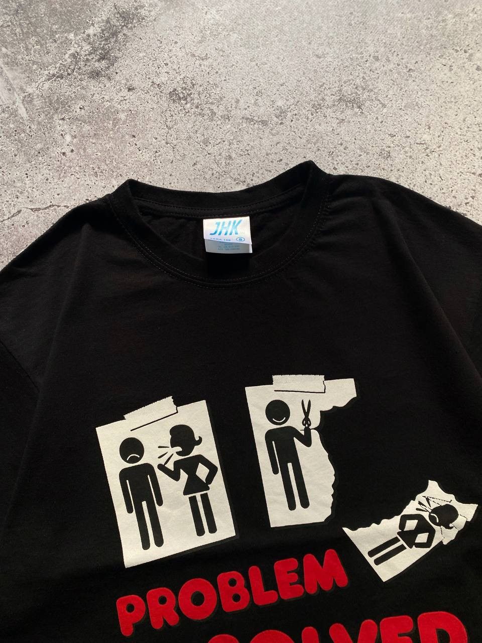 Vintage CRAZY Y2K PROBLEM SOLVED HUMOR VINTAGE T SHIRT Size US M / EU 48-50 / 2 - 5 Thumbnail