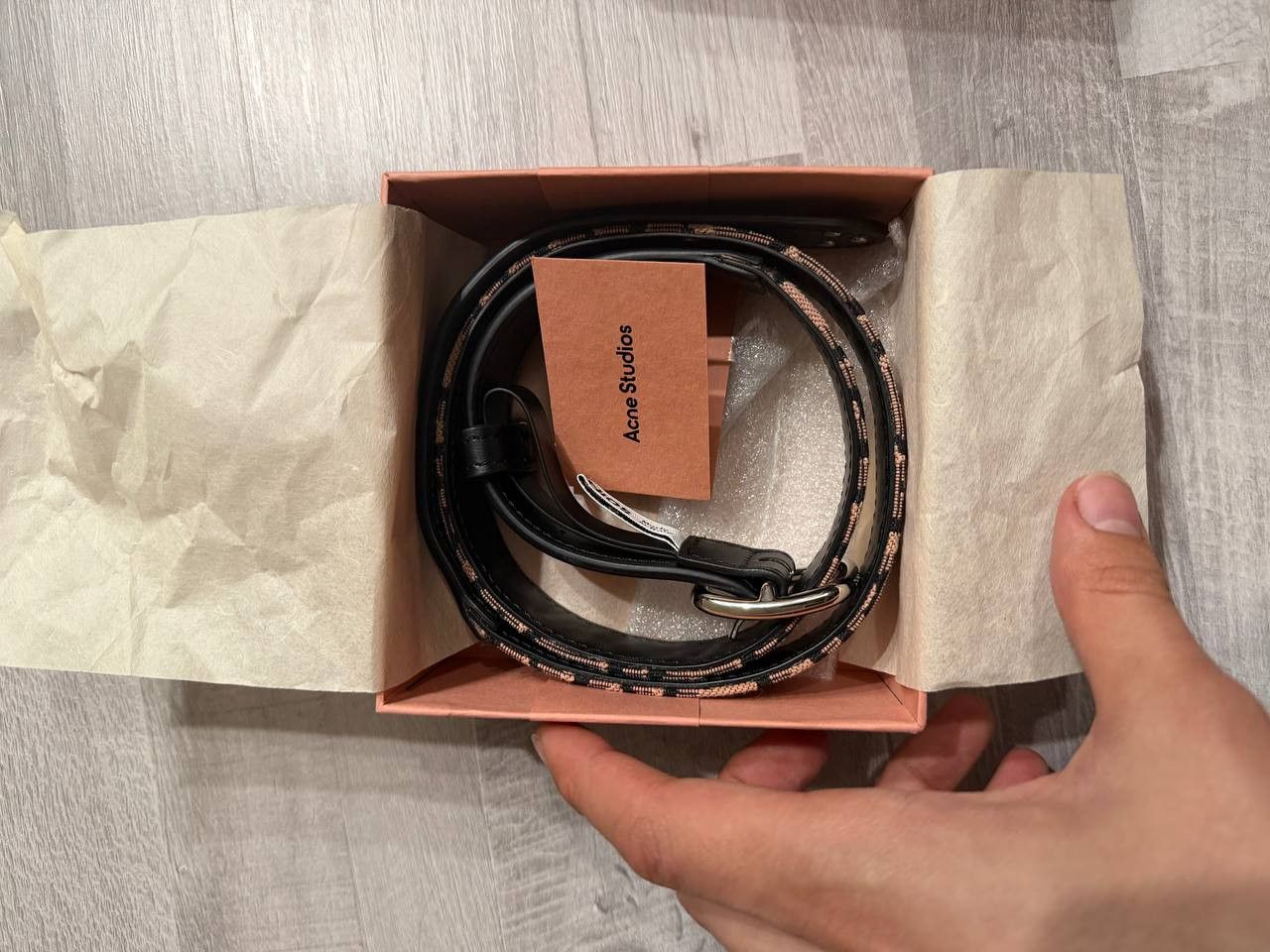 Acne Studios ACNE STUDIOS Pink & Black Monogram Buckle Belt Size 30 - 2 Thumbnail