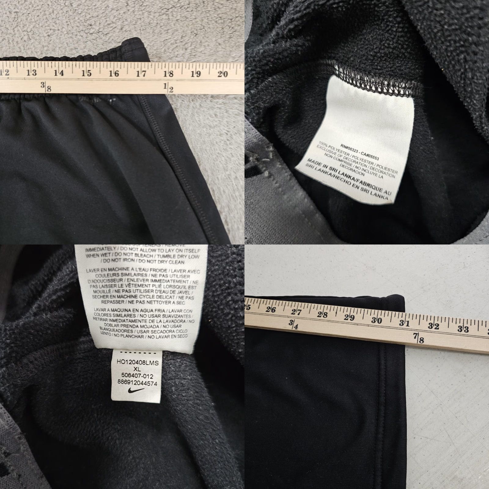 Nike Nike Pants Mens Extra Large Black Therma-FIT Fleece Training Spellout 506407 Size US 36 / EU 52 - 8 Thumbnail