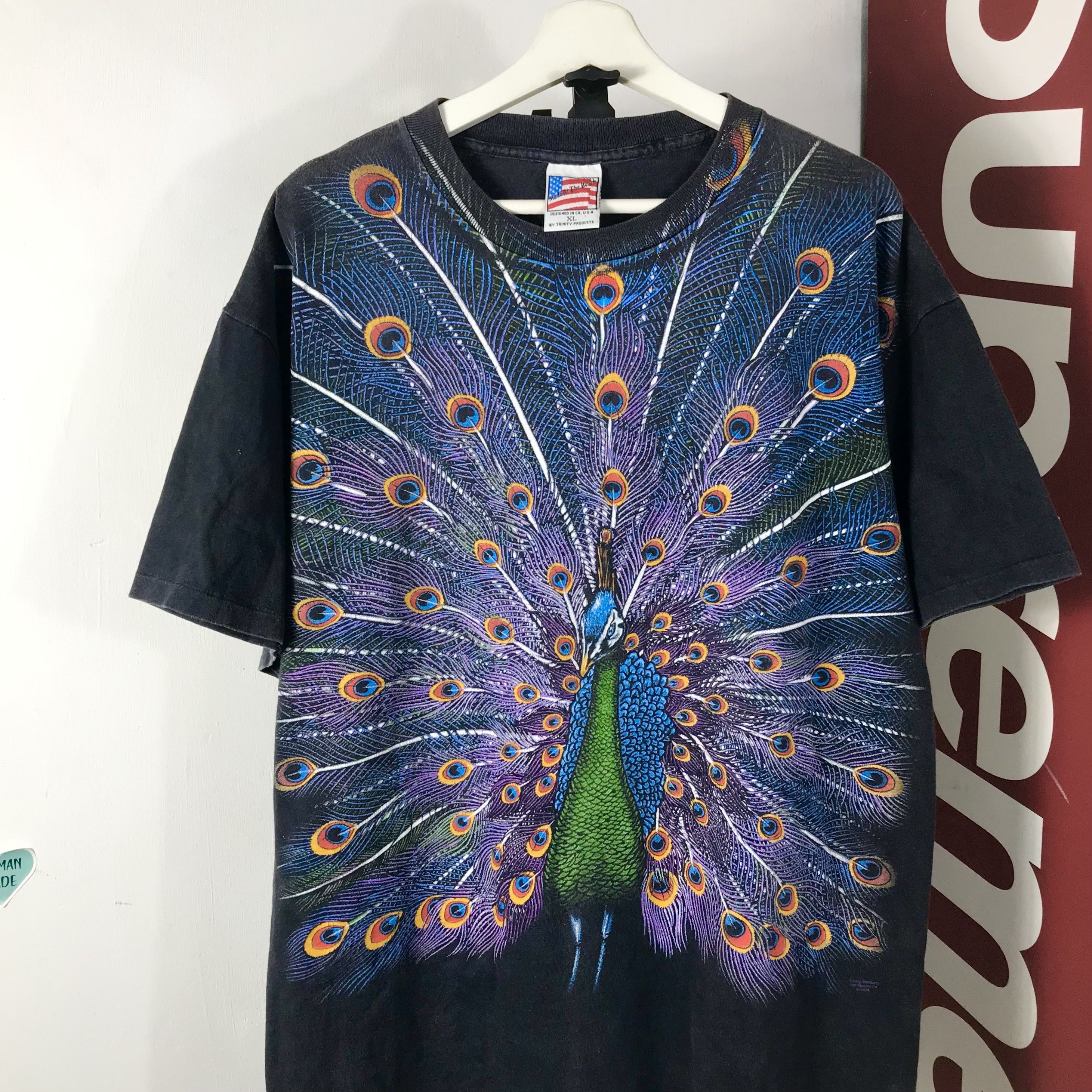 Habitat Rare 90s peacock habitat all overprint shirt liquid blue Size US XL / EU 56 / 4 - 2 Thumbnail