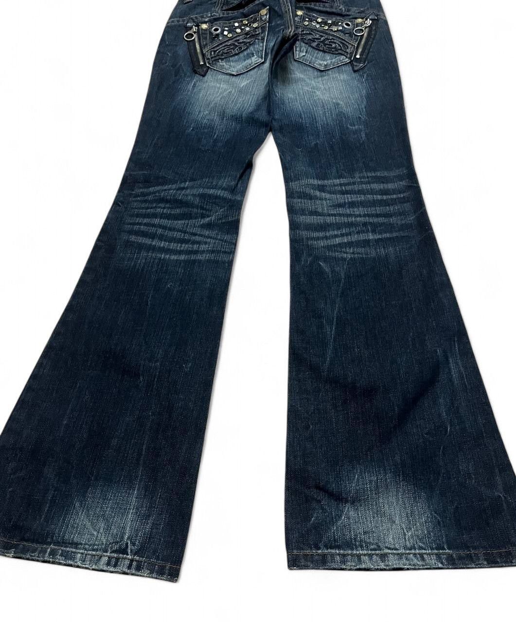 Tornado Mart Flare Jeans redpepper stud distressed low rise buckleback Size US 28 / EU 44 - 6 Thumbnail