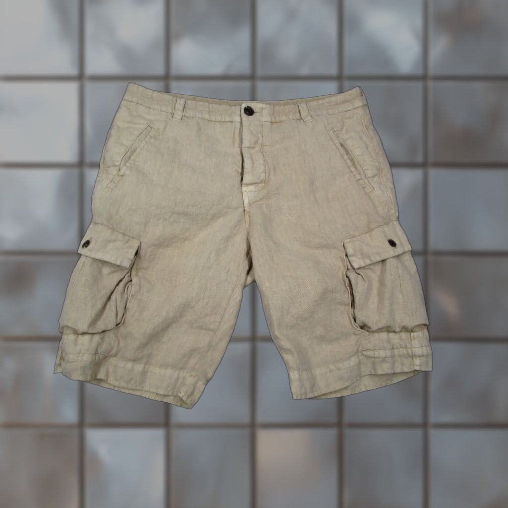 Vintage 32 Bar Blues Cargo Shorts Mens 36 Beige Linen Button Fly 10" Travel Outdoor Size US 36 / EU 52 - 1 Thumbnail