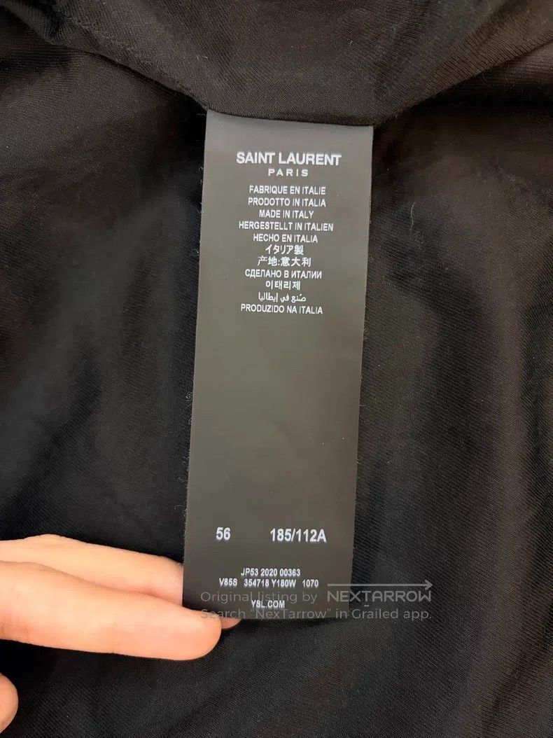 Saint Laurent Paris Saint Laurent Paris Black and White Lamb Leather and Wool Size US XL / EU 56 / 4 - 4 Thumbnail
