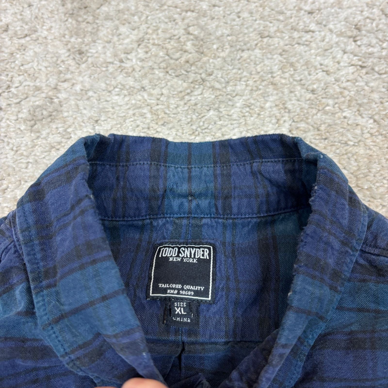 Todd Snyder Todd Snyder One Pocket Blue Plaid Flannel Shirt Men's XL Size US XL / EU 56 / 4 - 10 Thumbnail