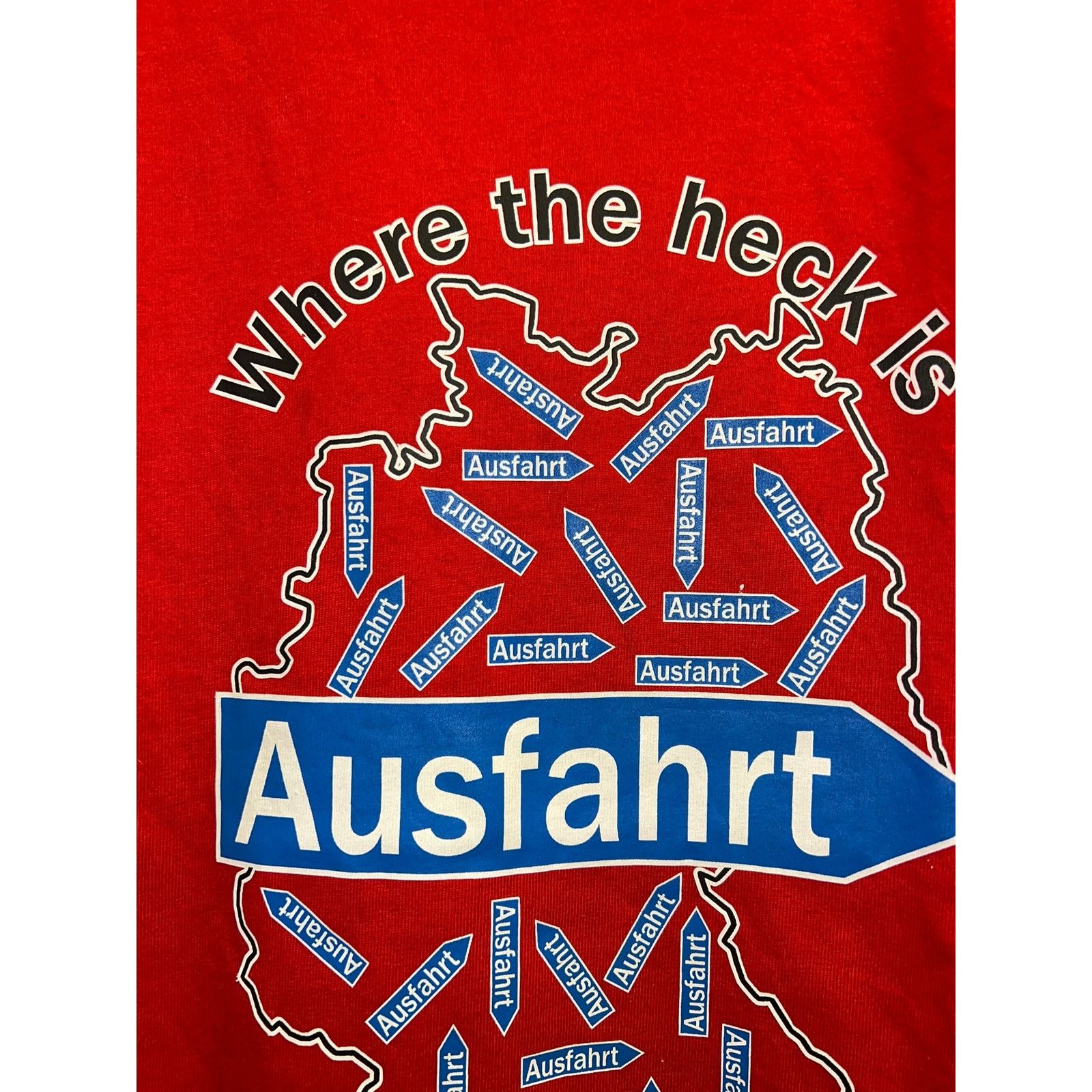 Gildan Vintage Germany Shirt Where The Heck Is Ausfahrt Exit Road M Size US M / EU 48-50 / 2 - 3 Thumbnail