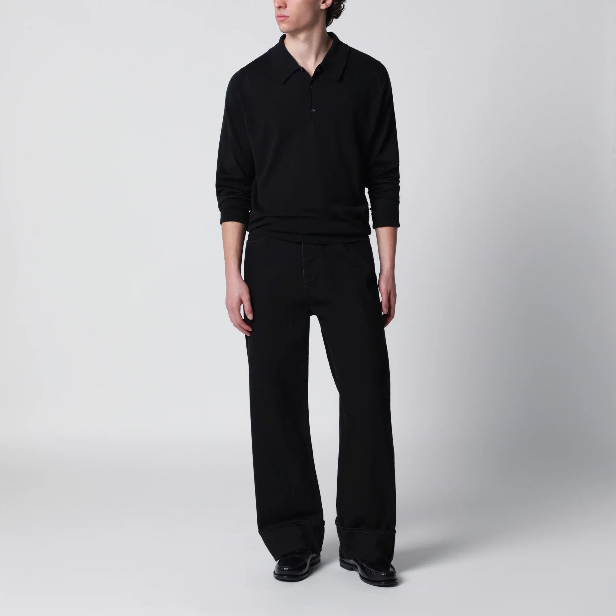 John Smedley o1d2blof0526 Cotton Polo Shirt in Black Size US XXL / EU 58 / 5 - 2 Thumbnail