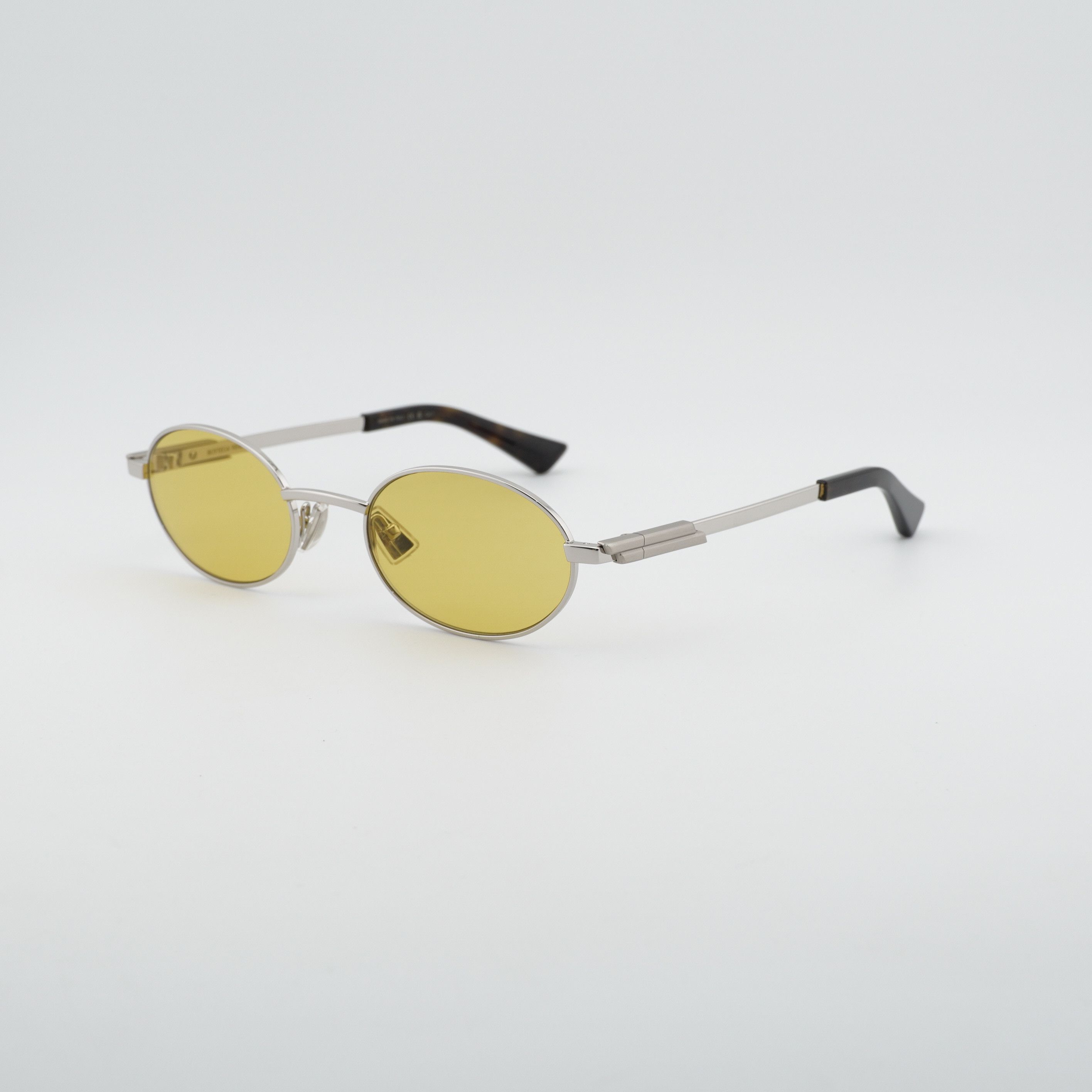 Bottega Veneta Bottega Veneta BV1470S 003 Sunglasses Silver Oval Frame Size ONE SIZE - 1 Thumbnail