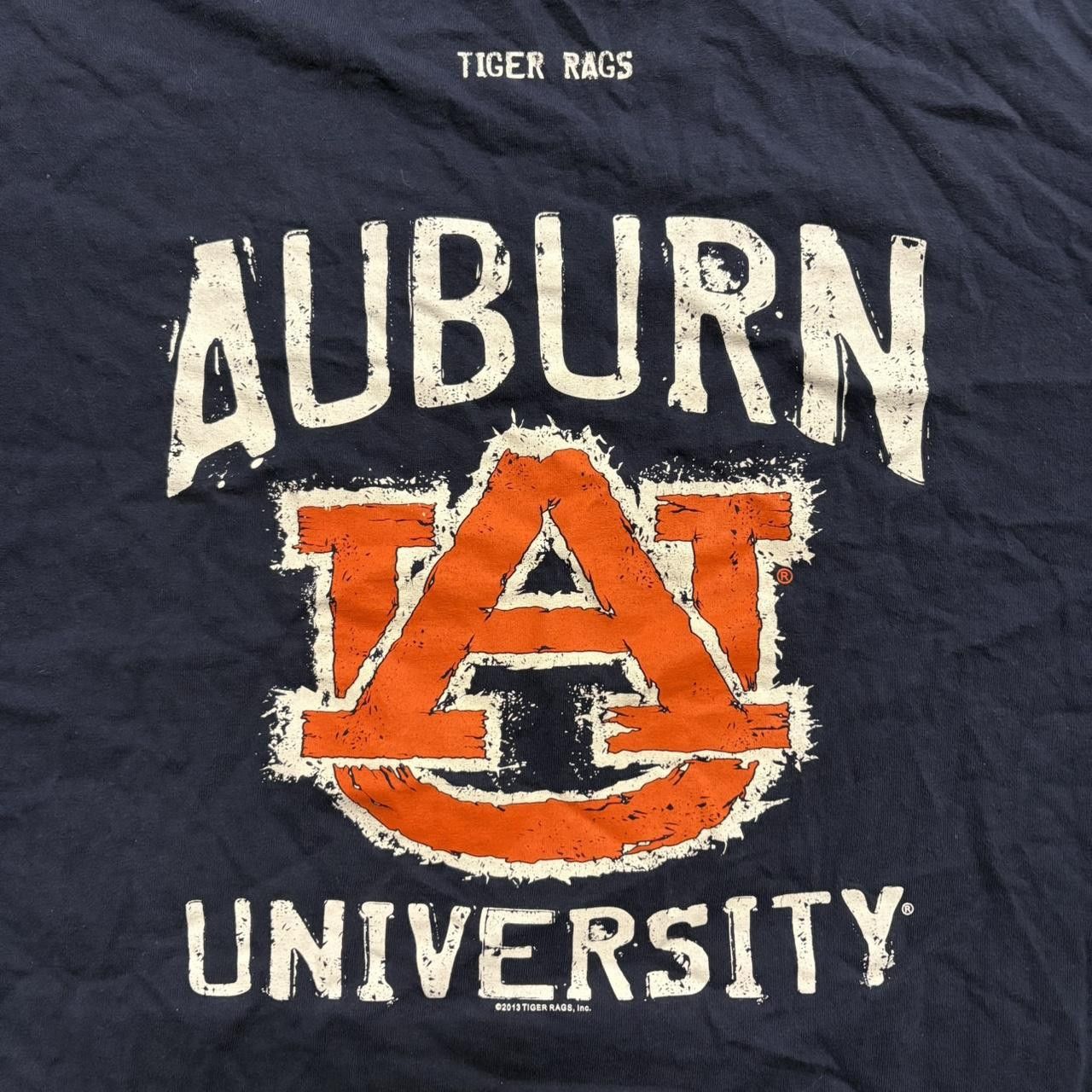 Japanese Brand × Vintage Crazy Vintage Y2K/2000s Auburn University Graphic Navy Blue Tee! Size US XL / EU 56 / 4 - 4 Thumbnail